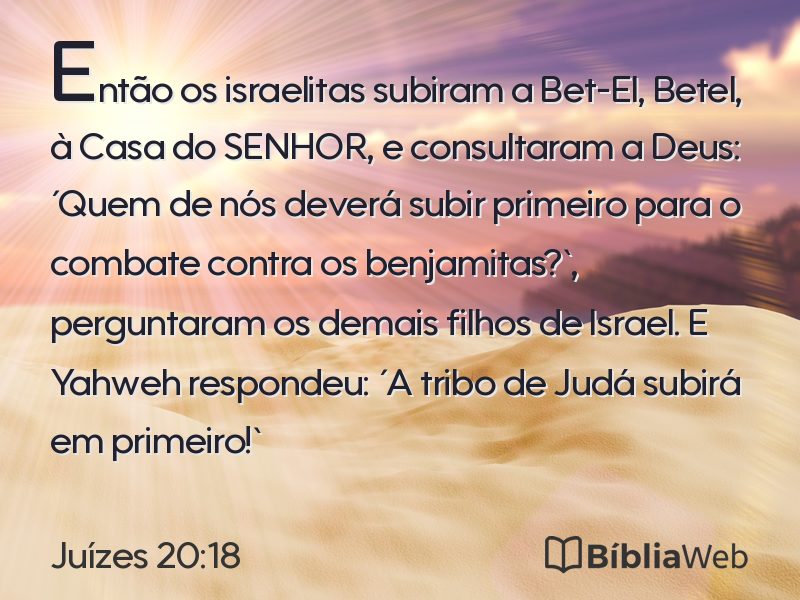 Juízes 20:18 em imagem para compartilhar