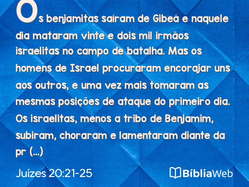 Juízes 20:21-25 em imagem para compartilhar
