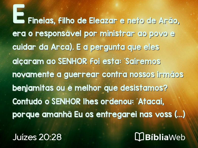 Juízes 20:28 em imagem para compartilhar