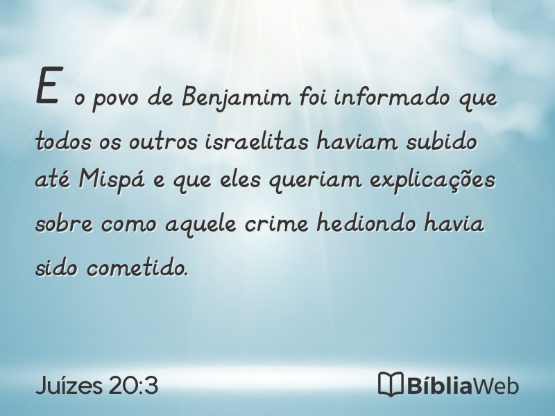 Juízes 20:3 em imagem para compartilhar