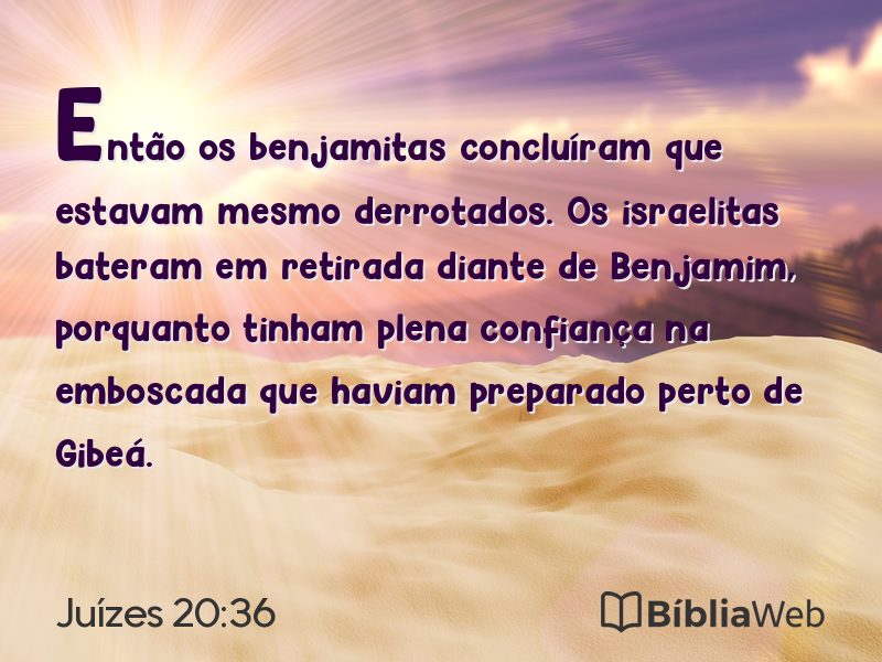 Juízes 20:36 em imagem para compartilhar