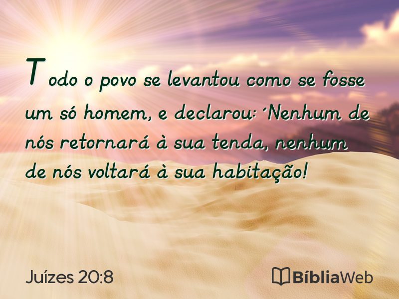 Juízes 20:8 em imagem para compartilhar