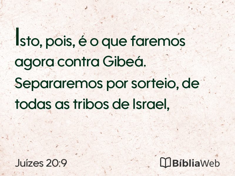 Juízes 20:9 em imagem para compartilhar