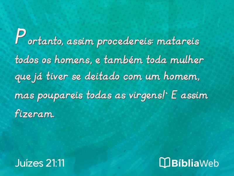 Juízes 21:11 em imagem para compartilhar