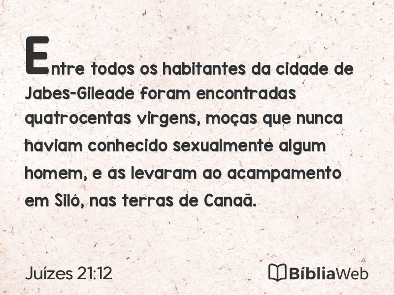 Juízes 21:12 em imagem para compartilhar