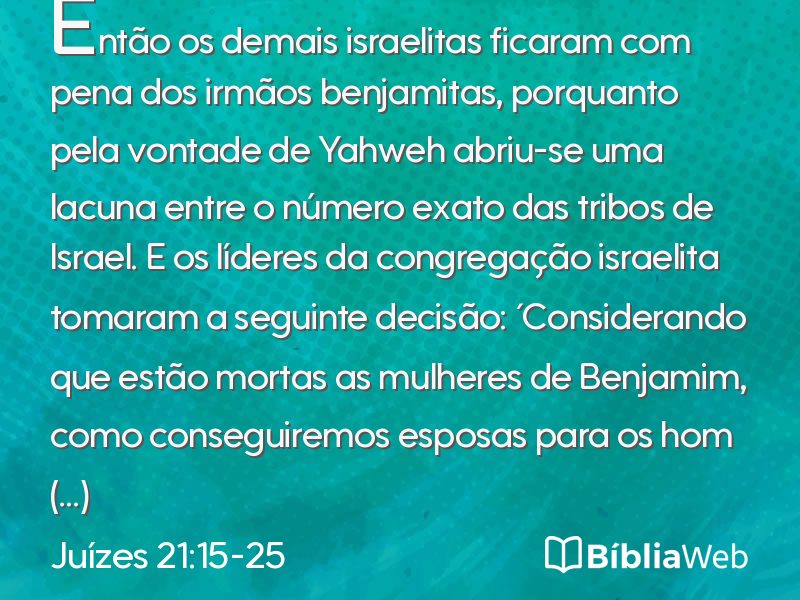 Juízes 21:15-25 em imagem para compartilhar
