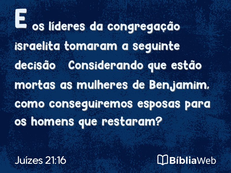 Juízes 21:16 em imagem para compartilhar