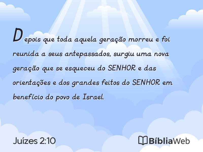 Juízes 2:10 em imagem para compartilhar