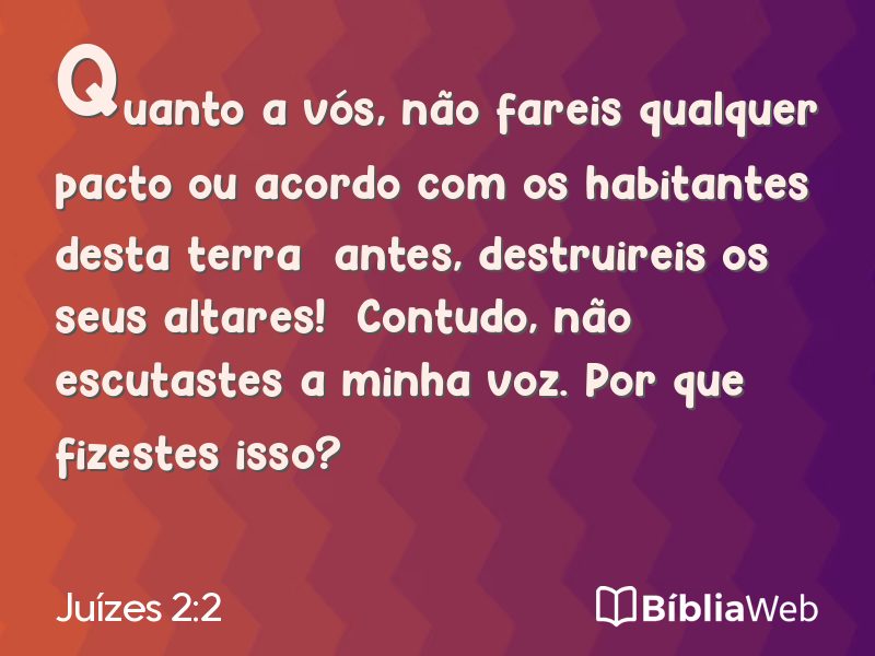 Juízes 2:2 em imagem para compartilhar