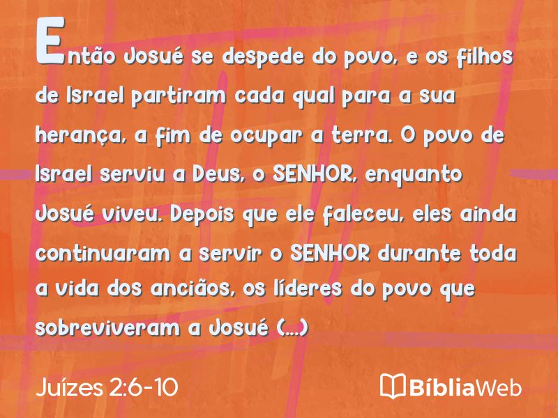 Juízes 2:6-10 em imagem para compartilhar