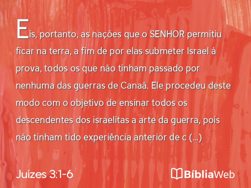 Juízes 3:1-6 em imagem para compartilhar