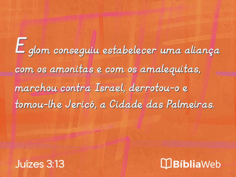 Juízes 3:13 em imagem para compartilhar