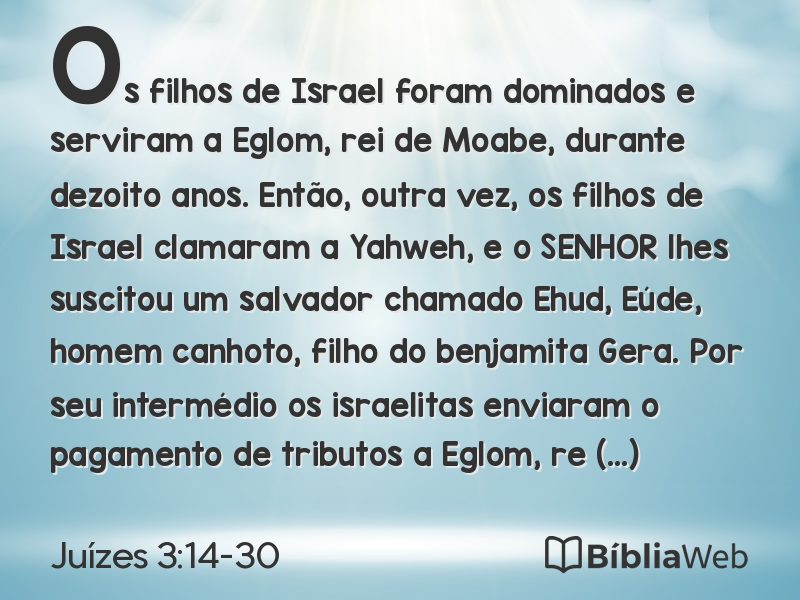 Juízes 3:14-30 em imagem para compartilhar