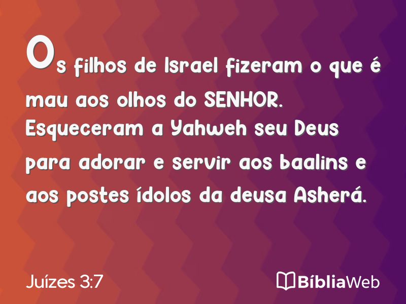 Juízes 3:7 em imagem para compartilhar