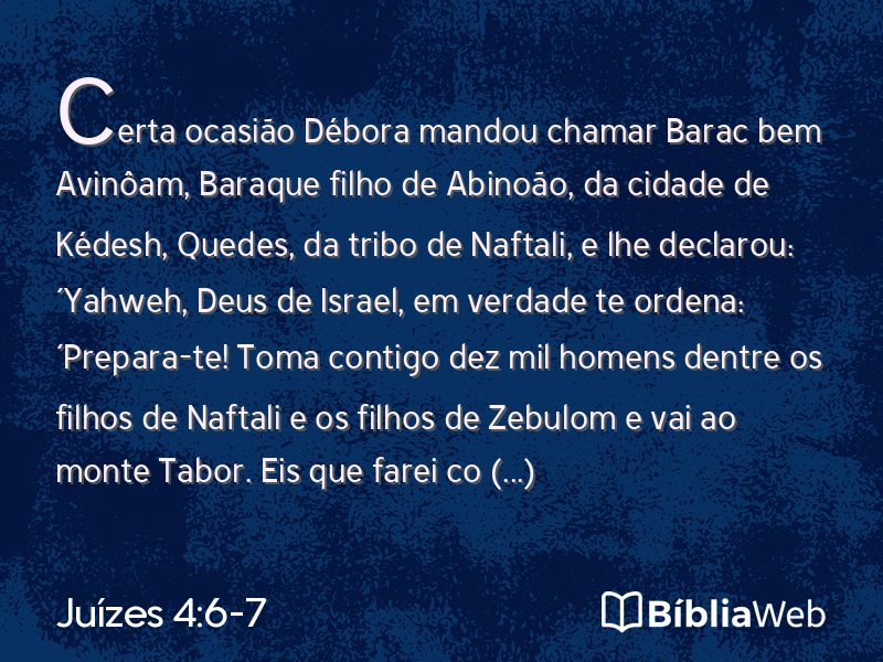 Juízes 4:6-7 em imagem para compartilhar
