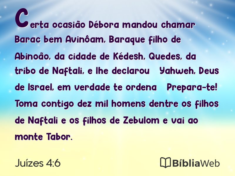 Juízes 4:6 em imagem para compartilhar