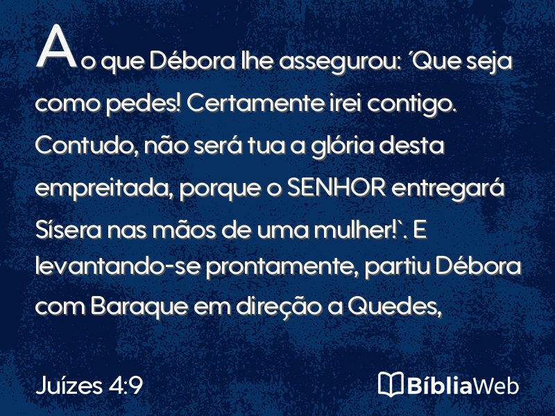 Juízes 4:9 em imagem para compartilhar