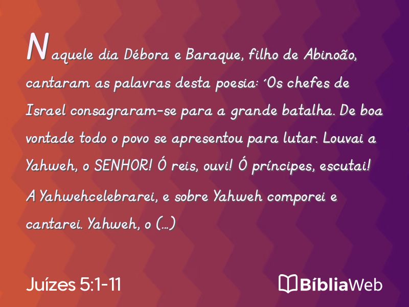 Juízes 5:1-11 em imagem para compartilhar