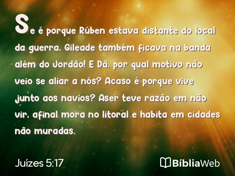 Juízes 5:17 em imagem para compartilhar