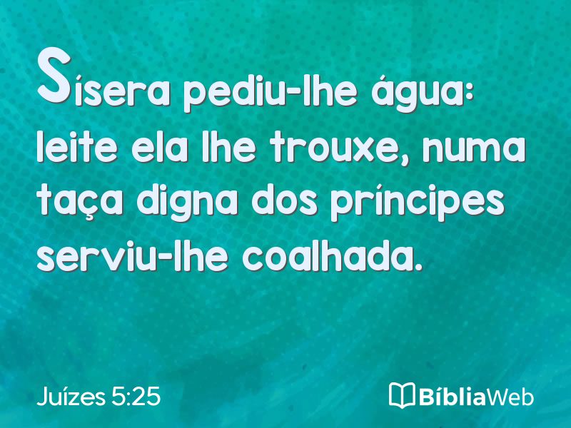 Juízes 5:25 em imagem para compartilhar