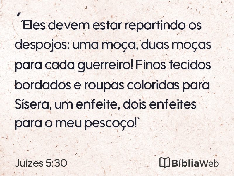 Juízes 5:30 em imagem para compartilhar