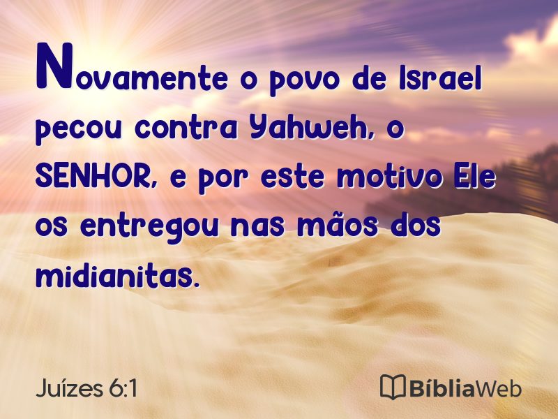 Juízes 6:1 em imagem para compartilhar