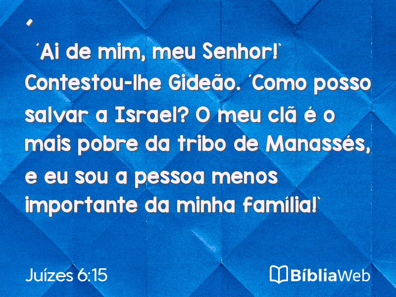Juízes 6:15 em imagem para compartilhar