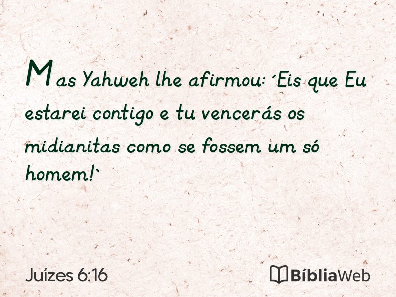 Juízes 6:16 em imagem para compartilhar