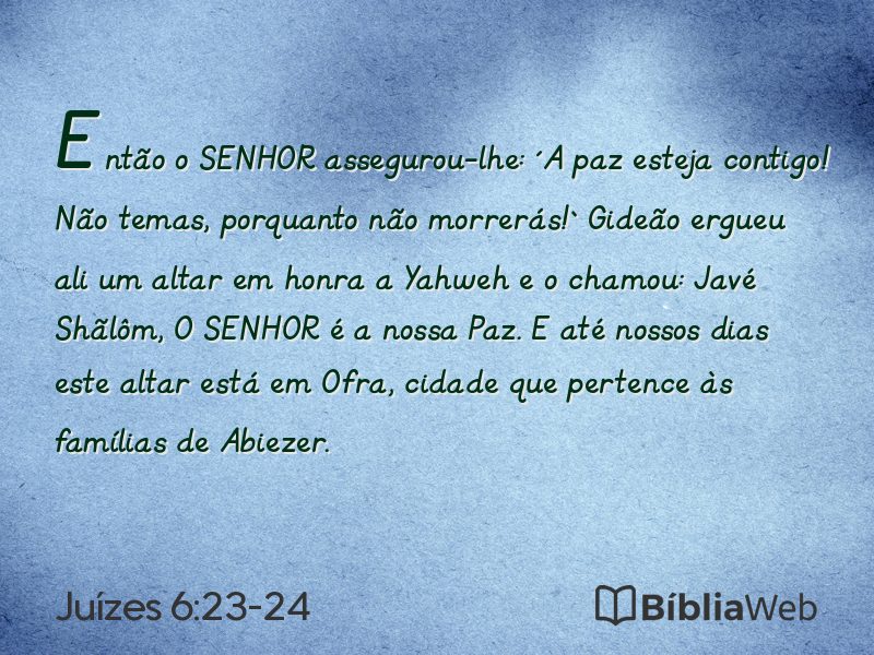 Juízes 6:23-24 em imagem para compartilhar