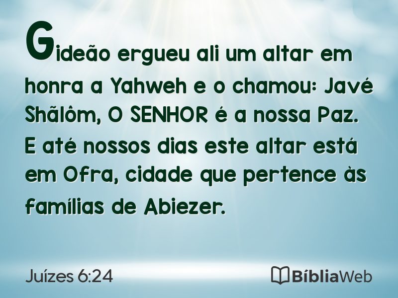 Juízes 6:24 em imagem para compartilhar