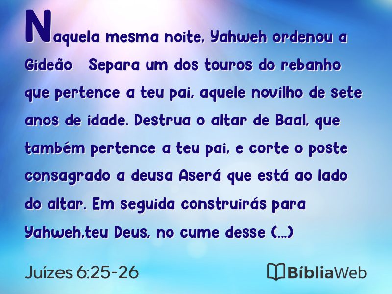 Juízes 6:25-26 em imagem para compartilhar