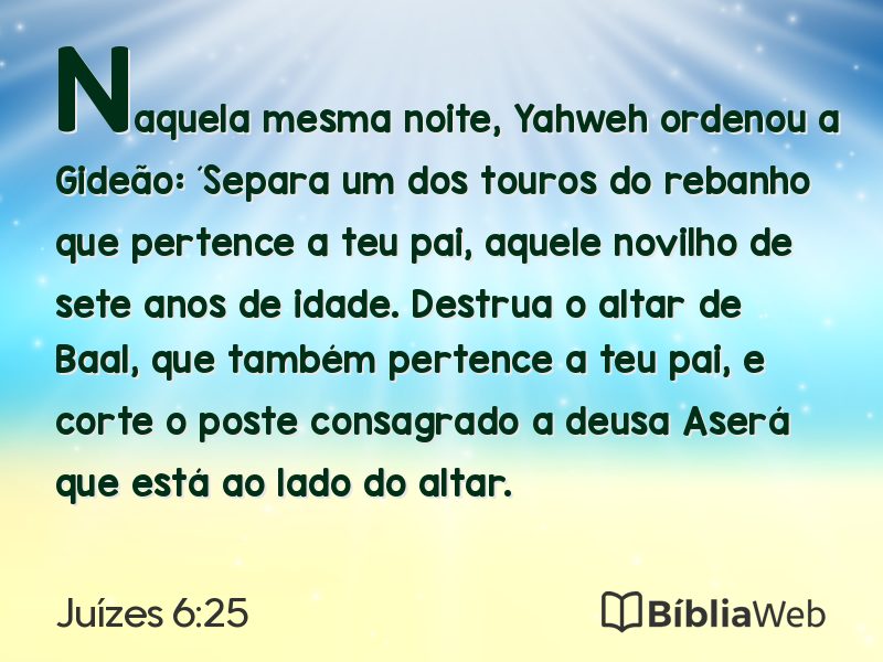 Juízes 6:25 em imagem para compartilhar