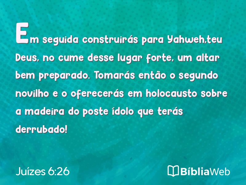Juízes 6:26 em imagem para compartilhar