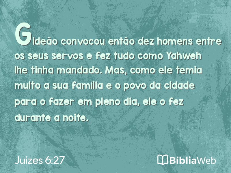 Juízes 6:27 em imagem para compartilhar