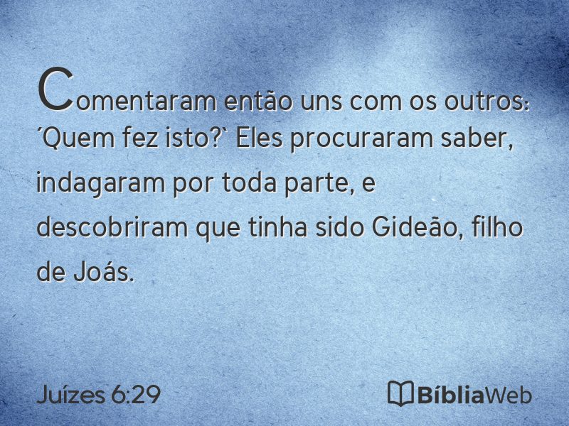 Juízes 6:29 em imagem para compartilhar