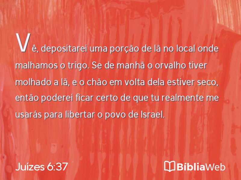 Juízes 6:37 em imagem para compartilhar