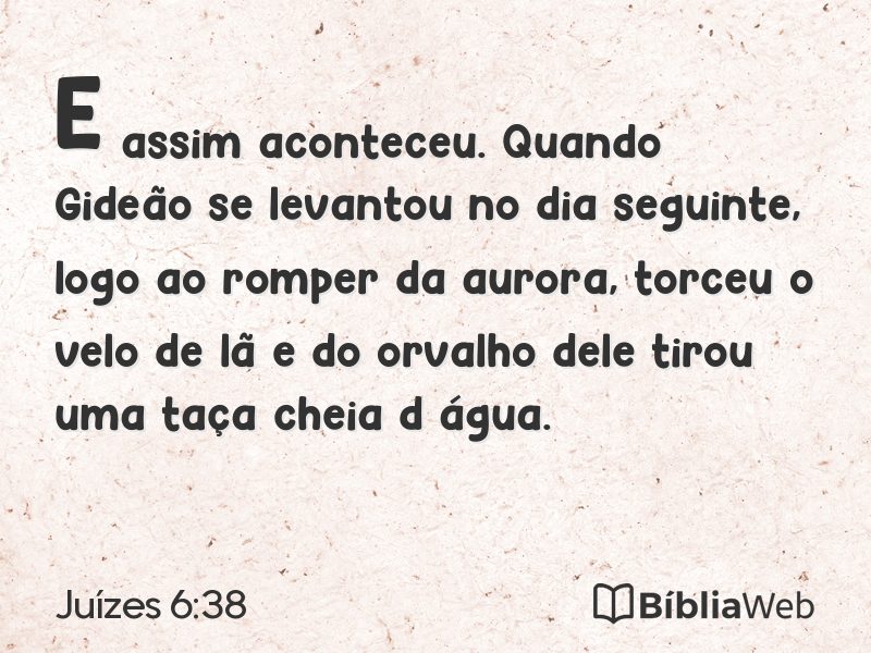 Juízes 6:38 em imagem para compartilhar