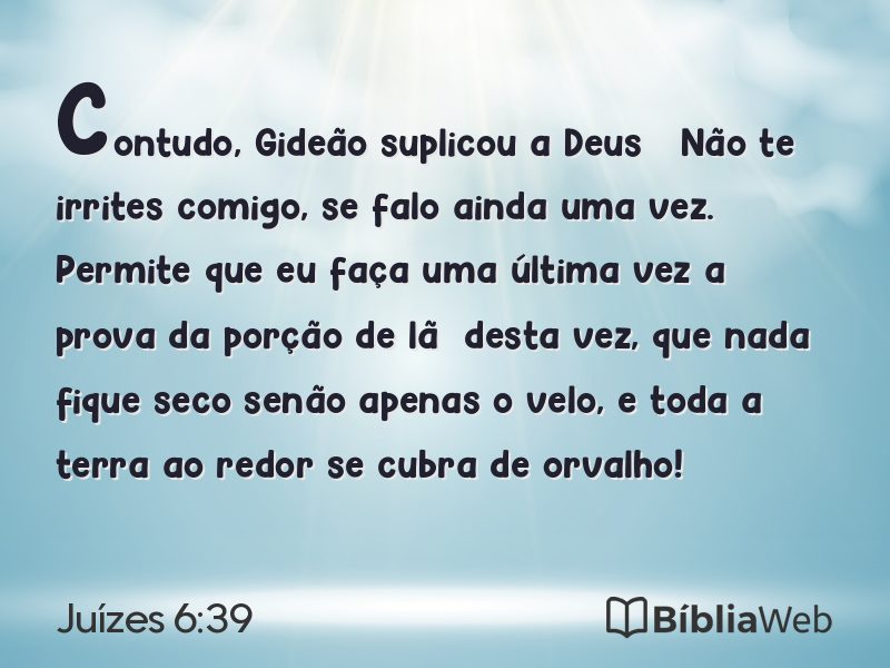 Juízes 6:39 em imagem para compartilhar