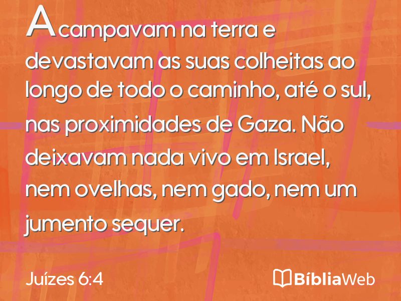 Juízes 6:4 em imagem para compartilhar