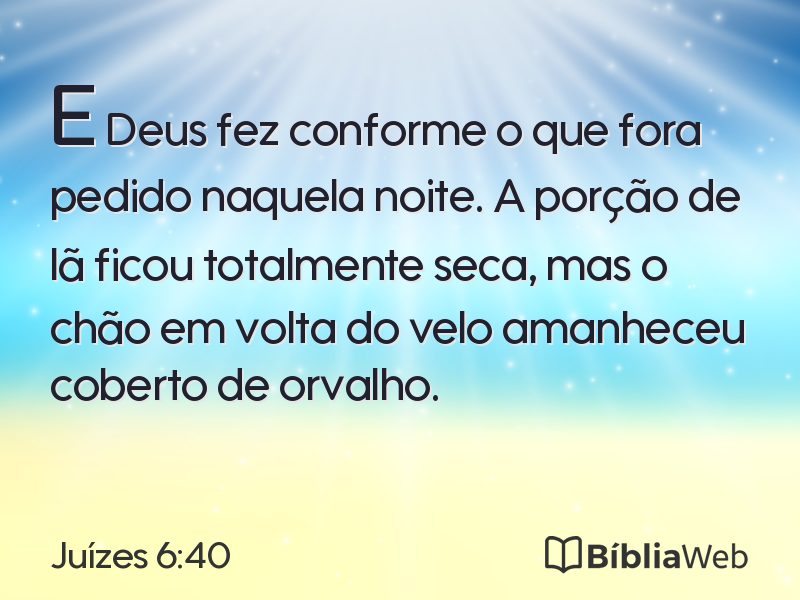 Juízes 6:40 em imagem para compartilhar
