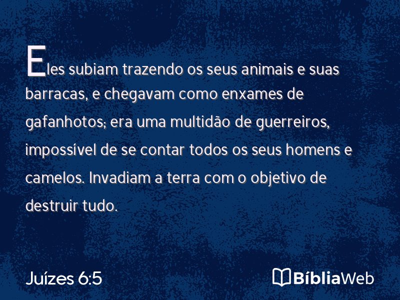 Juízes 6:5 em imagem para compartilhar