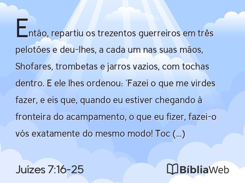 Juízes 7:16-25 em imagem para compartilhar