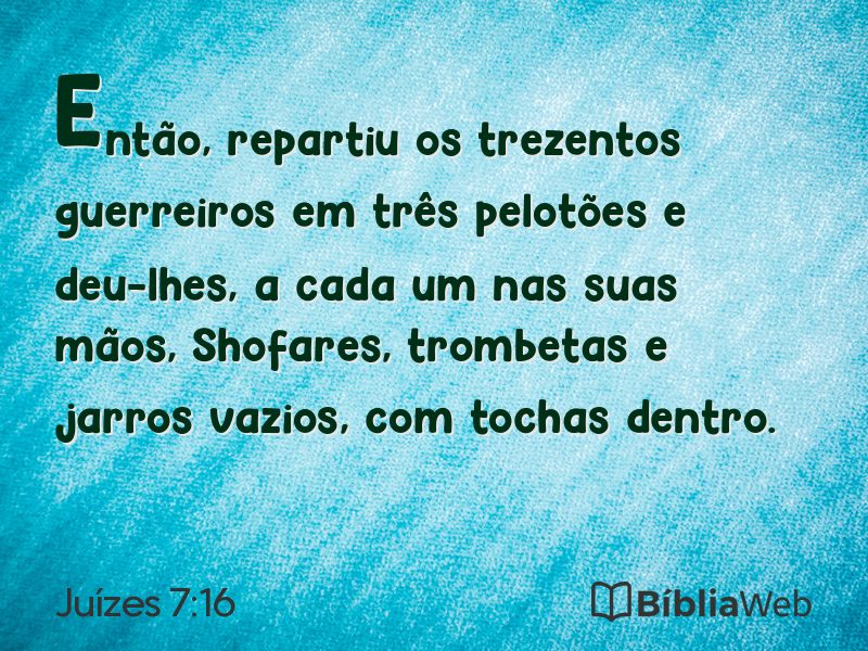 Juízes 7:16 em imagem para compartilhar