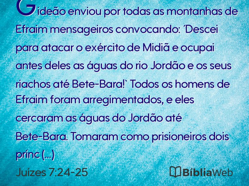 Juízes 7:24-25 em imagem para compartilhar