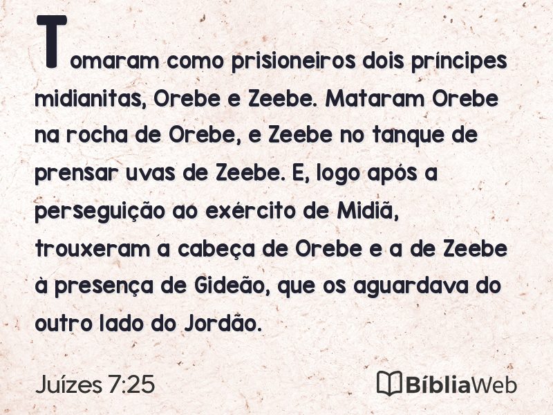 Juízes 7:25 em imagem para compartilhar