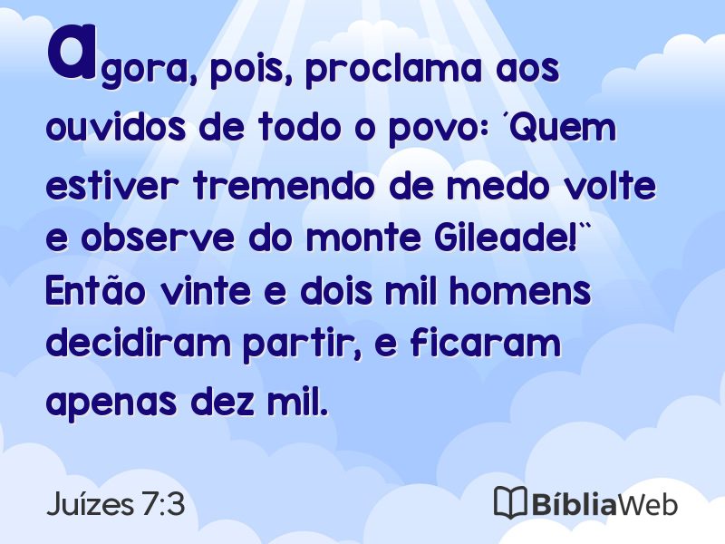 Juízes 7:3 em imagem para compartilhar