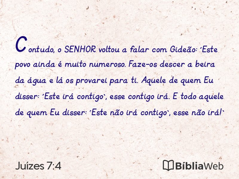 Juízes 7:4 em imagem para compartilhar