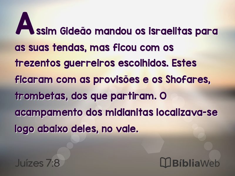 Juízes 7:8 em imagem para compartilhar