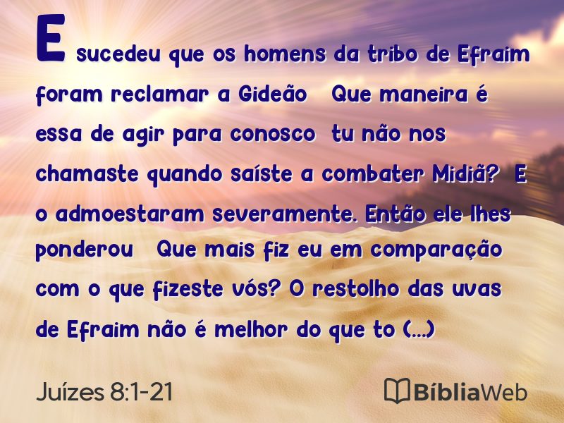 Juízes 8:1-21 em imagem para compartilhar