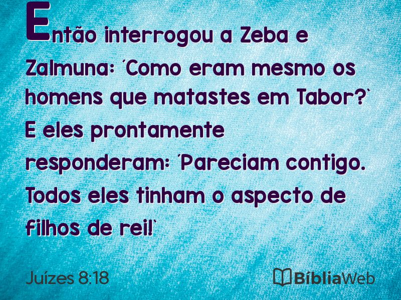 Juízes 8:18 em imagem para compartilhar